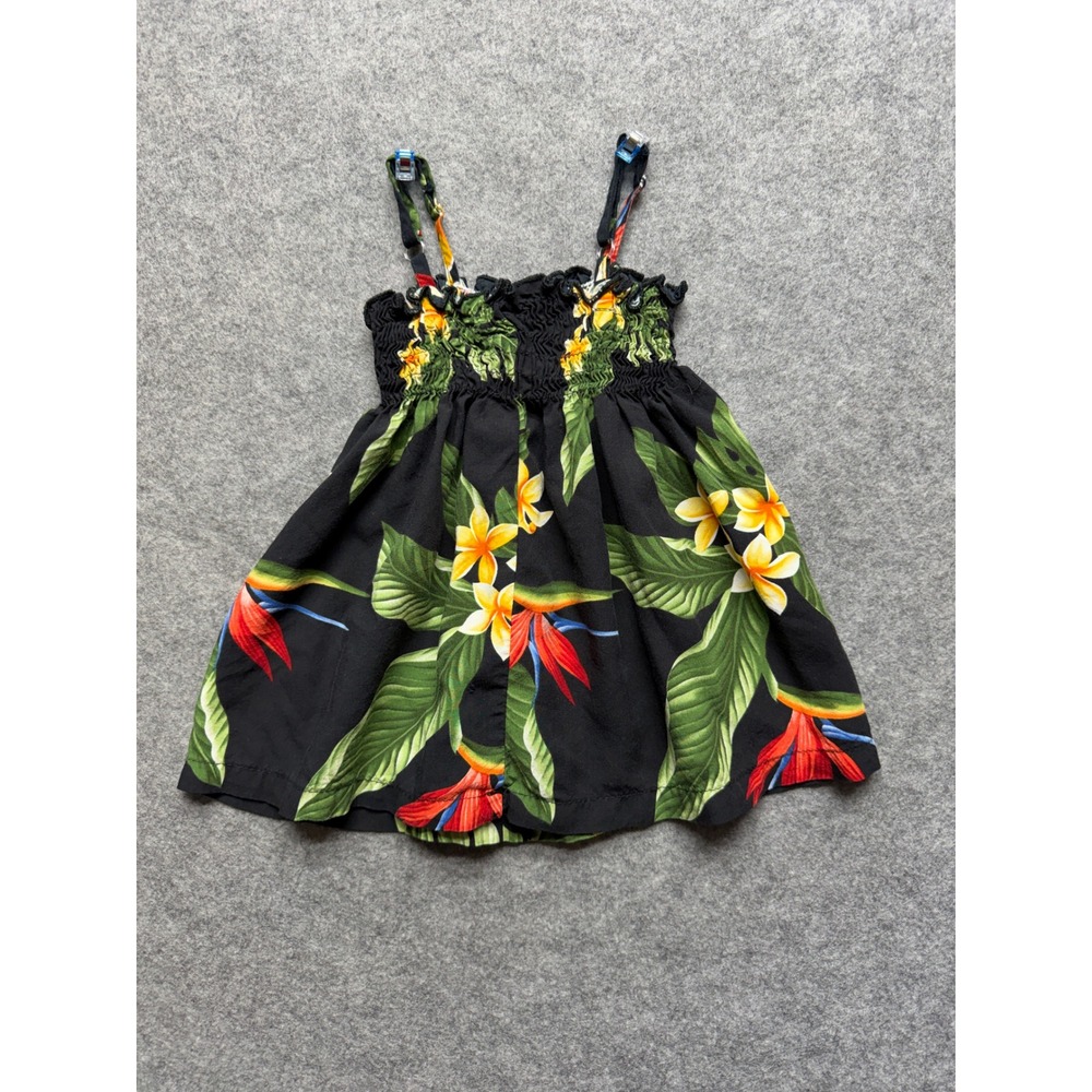 RJC Hawaii Baby Girls 6M Tropical Floral Smocked Sundress Bird of Paradise Black